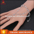 Most popular products high quality bracelets connected to rings charm bracelets with rhodium plated